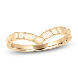 Geometric Chevron Wedding Band 14K Yellow Gold 2mm