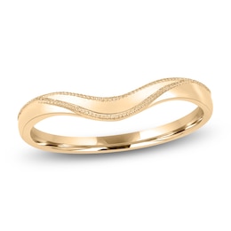 Milgrain Contour Wedding Band 14K Yellow Gold 2mm