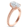 Thumbnail Image 2 of Certified Oval-Cut Lab-Grown Diamond Hidden Halo Engagement Ring 3 ct tw 14K Rose Gold