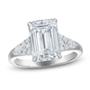 Thumbnail Image 1 of Certified Emerald-Cut Lab-Grown Diamond Engagement Ring 4-3/8 ct tw 14K White Gold