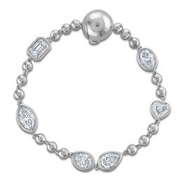 Jared Signature Multi-Shape Lab-Grown Diamond Bezel-Set Station Bracelet 5 ct tw Sterling Silver 7"