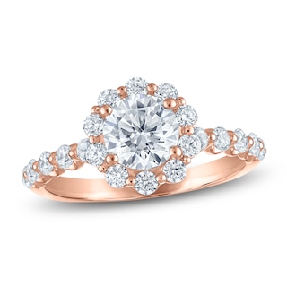Chosen Certified Round-Cut Diamond Halo Engagement Ring 1-3/4 ct tw 14K Rose Gold