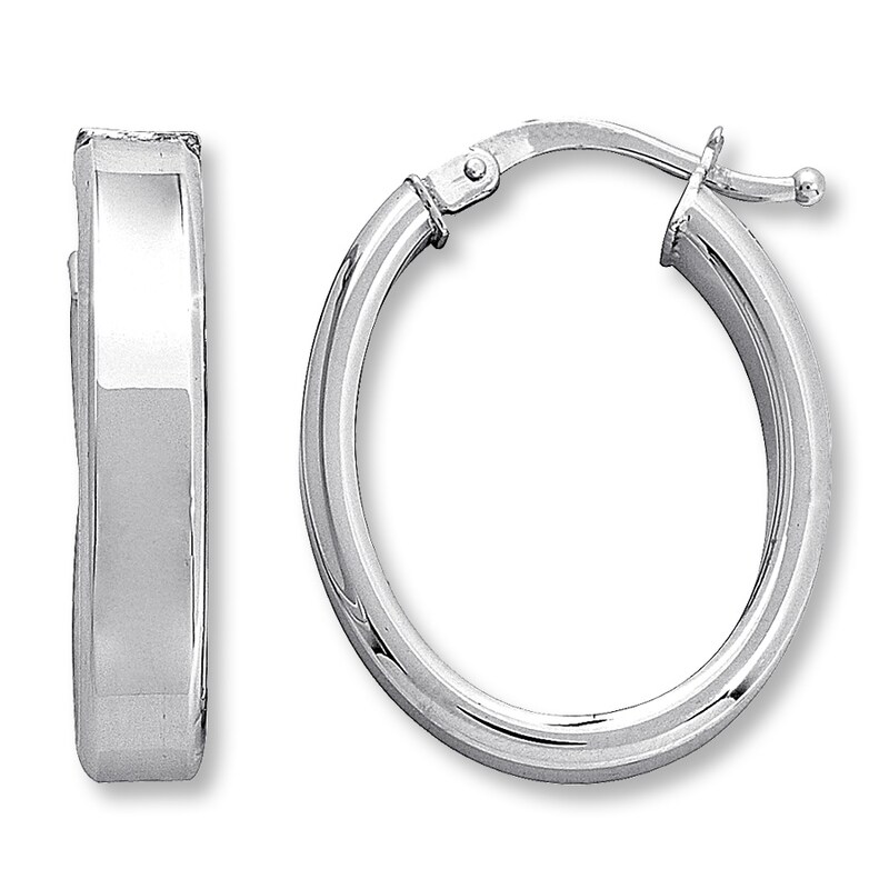 Main Image 1 of Hoop Earrings  14K White Gold