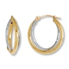 Thumbnail Image 0 of Criss-Cross Hoop Earrings 14K Two-Tone Gold