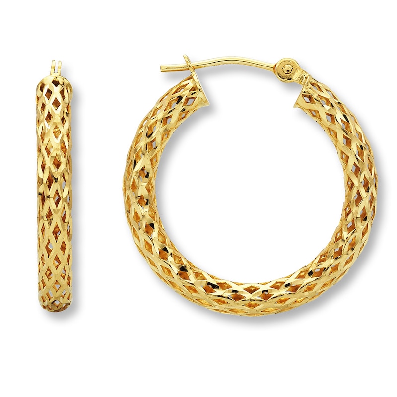 Braided Hoop Earrings 14K Yellow Gold