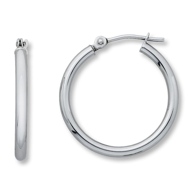 Main Image 1 of Hoop Earrings 14K White Gold 20mm