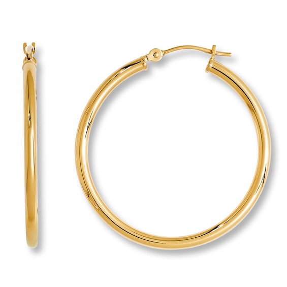 Jared Signature Hoop Earrings 14K Yellow Gold 30mm