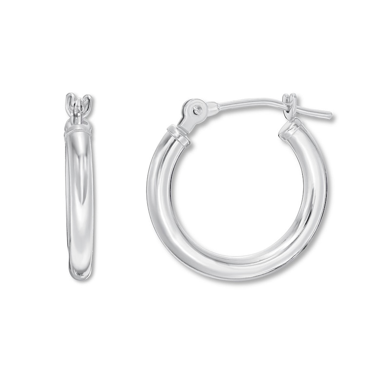 Main Image 1 of Hoop Earrings 14K White Gold 15mm
