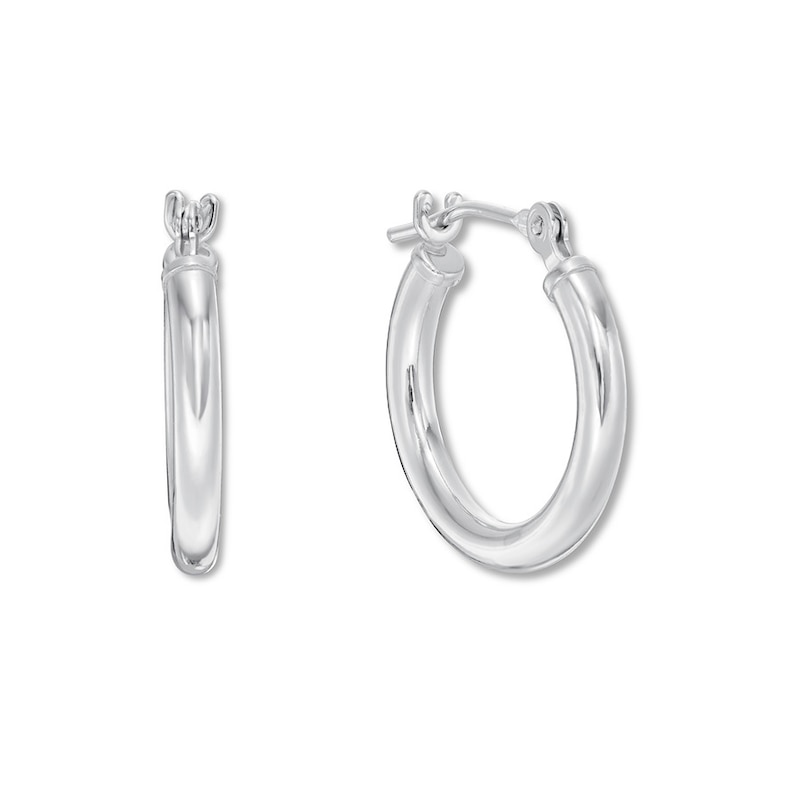 Main Image 2 of Hoop Earrings 14K White Gold 15mm