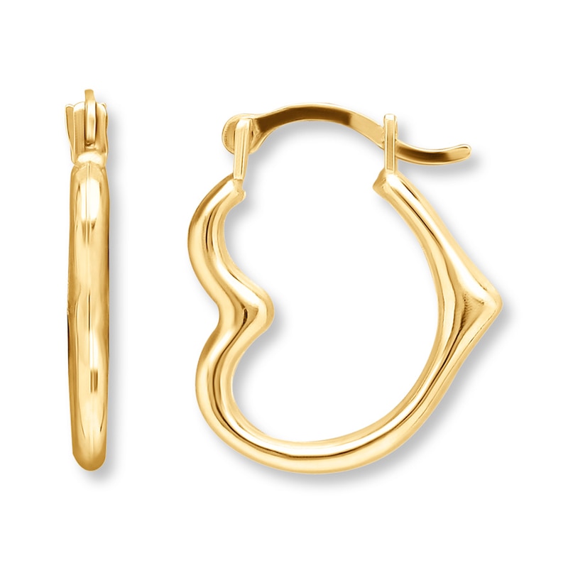 Fancy Paradise Jewelers 14K Solid Yellow Gold Two Tone Hoop Earrings 