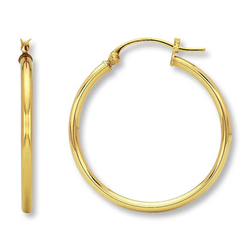 Hoop Earrings 14K Yellow Gold 27mm