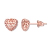Filigree Heart Earrings 10K Rose Gold