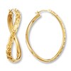 Thumbnail Image 1 of Oval Wave Hoop Earrings 14K Gold Over Resin