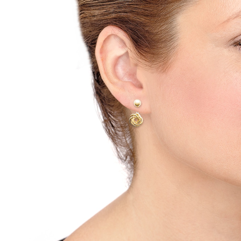 Main Image 2 of Love Knot Front-Back Earrings 10K Yellow Gold