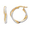 Thumbnail Image 1 of Twist Hoop Earrings 10K Two-Tone Gold