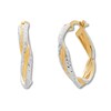 Thumbnail Image 2 of Twist Hoop Earrings 10K Two-Tone Gold