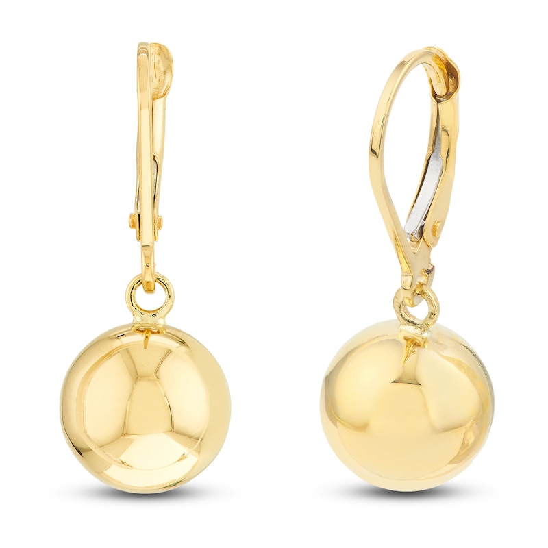 Ball Dangle Earrings 14K Yellow Gold