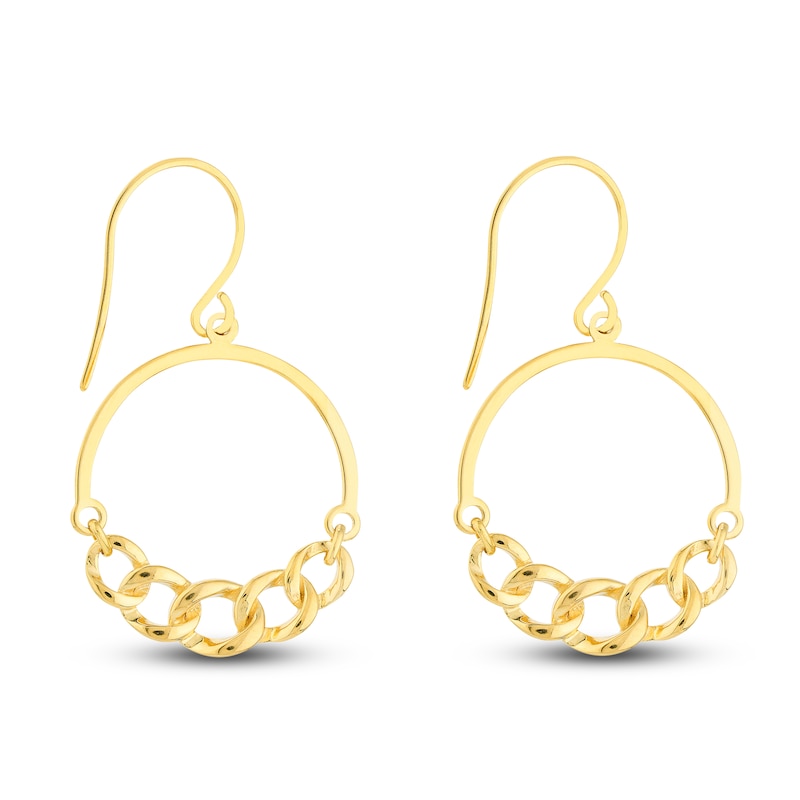 Chain Dangle Earrings 14K Yellow Gold