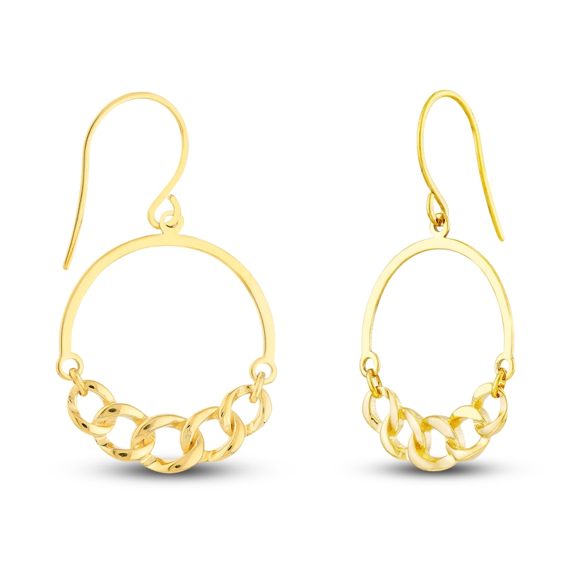 Chain Dangle Earrings 14K Yellow Gold