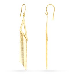 Triangle Fringe Earrings 14K Yellow Gold