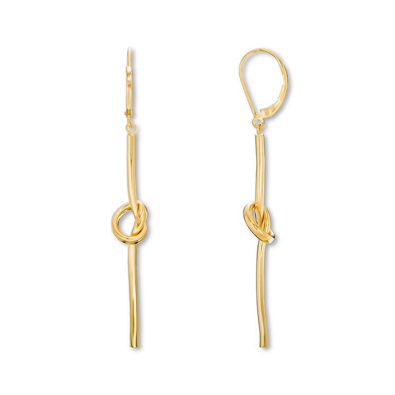 Knot Dangle Earrings 14K Yellow Gold