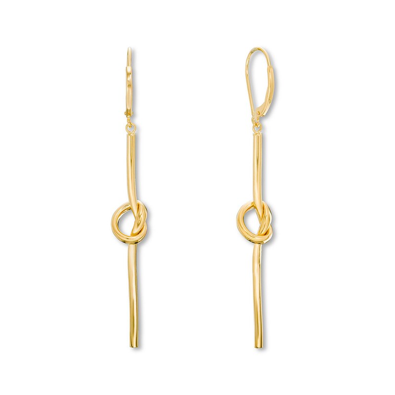 Knot Dangle Earrings 14K Yellow Gold
