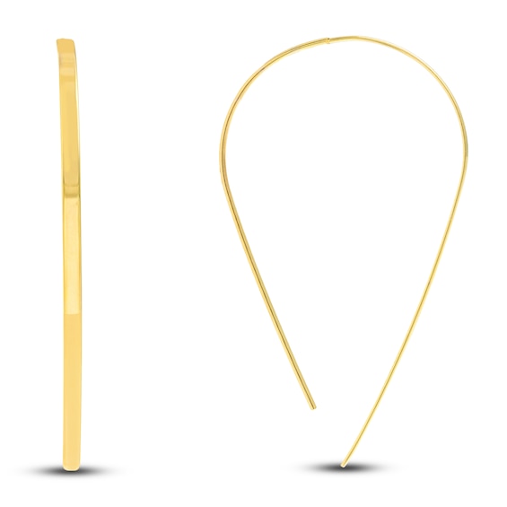 Flat Wire Threader Earrings 14K Yellow Gold