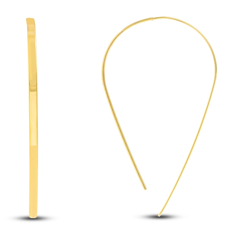 Flat Wire Threader Earrings 14K Yellow Gold