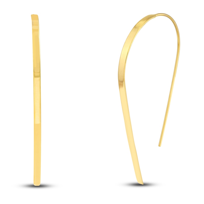 Flat Wire Threader Earrings 14K Yellow Gold