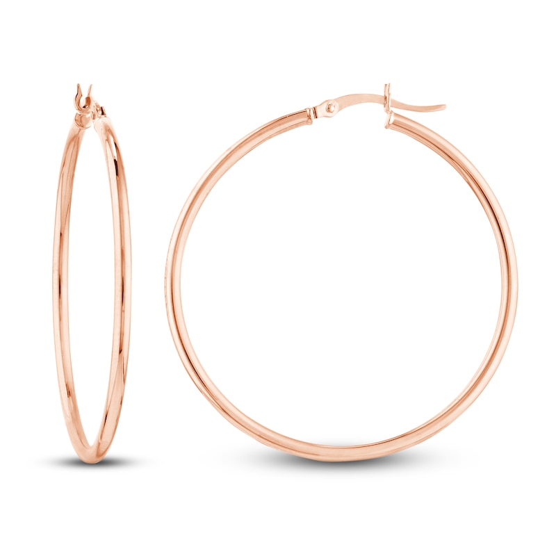 Main Image 1 of Hoop Earrings 14K Rose Gold 40mm