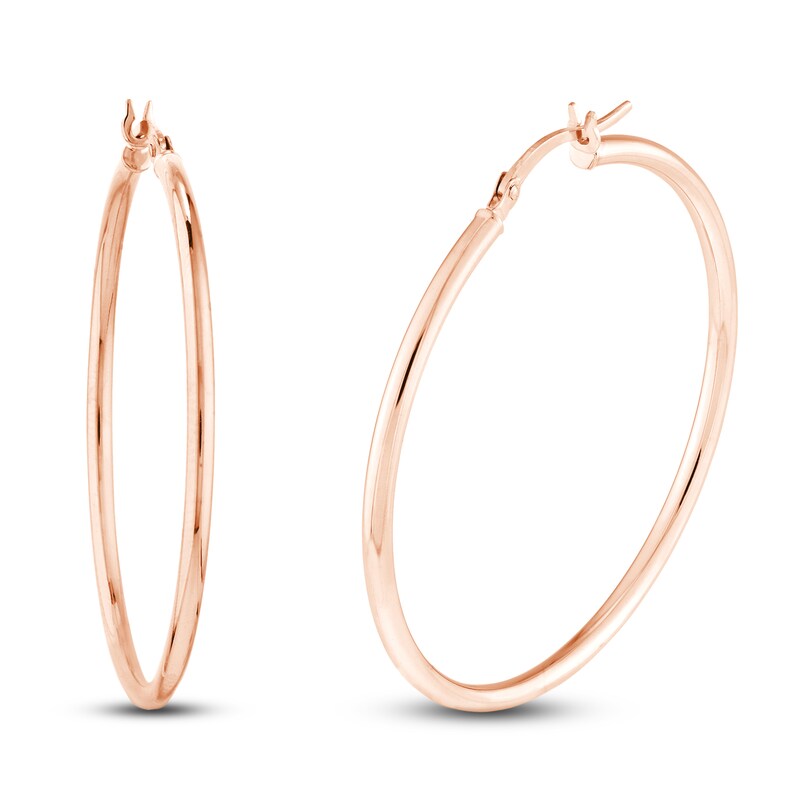 Main Image 2 of Hoop Earrings 14K Rose Gold 40mm
