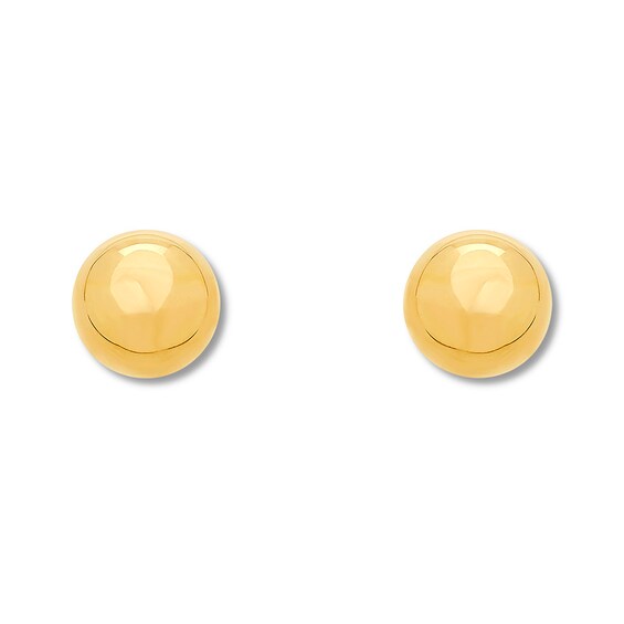 Round Ball Stud Earrings 10K Yellow Gold earrings Earrings