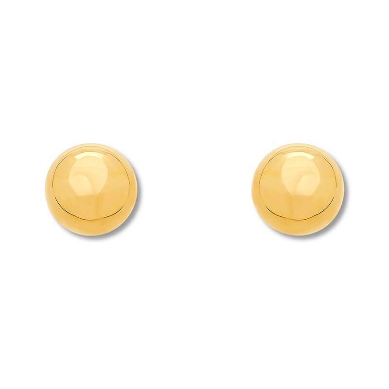 Main Image 2 of Round Ball Stud Earrings 10K Yellow Gold