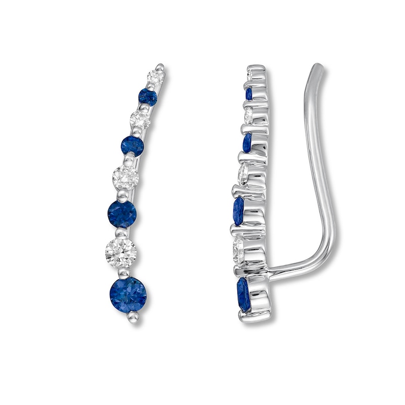 Main Image 1 of Le Vian Natural Sapphire Earrings 1/5 ct tw Diamonds 14K Gold