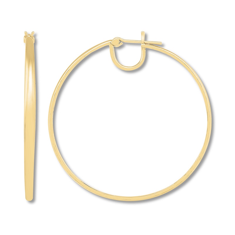 Round 50mm Hoop Earrings 10K Yellow Gold