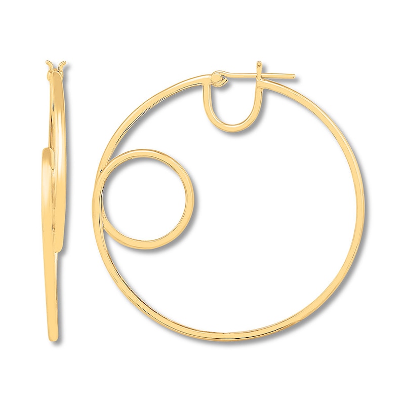 Main Image 1 of Round 50mm Hoop Earrings 10K Yellow Gold