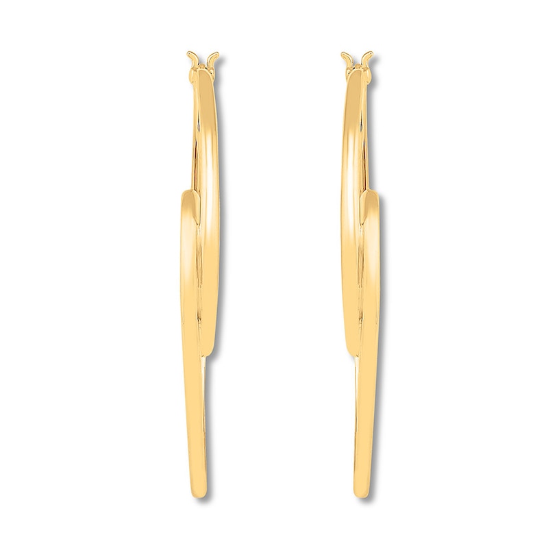 Main Image 2 of Round 50mm Hoop Earrings 10K Yellow Gold