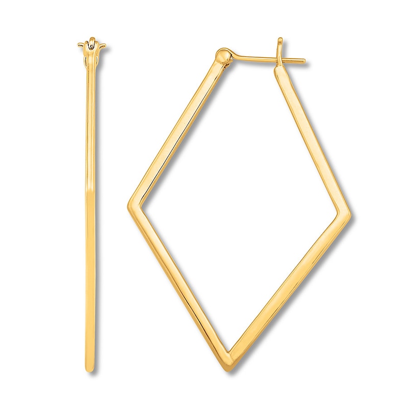 Geometric Hoop Earrings 10K Yellow Gold