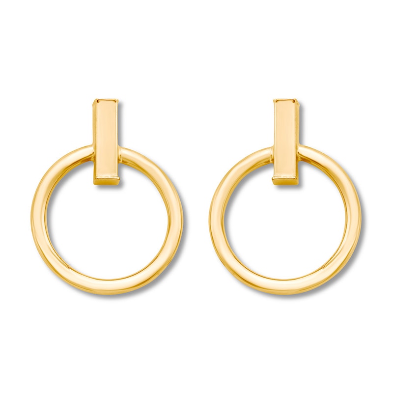 Main Image 1 of Front Facing Hoop Earrings 10K Yellow Gold