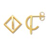 Thumbnail Image 1 of Square Half Hoop Earrings 10K Yellow Gold