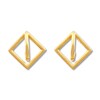 Thumbnail Image 2 of Square Half Hoop Earrings 10K Yellow Gold