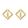 Thumbnail Image 1 of Square Half Hoop Earrings 10K Yellow Gold