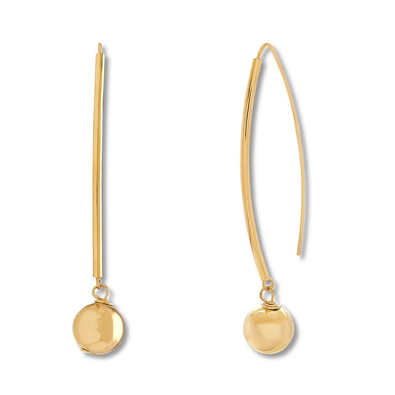 Main Image 2 of Drop Bead Earrings 14K Yellow Gold