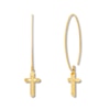 Cross Dangle Earrings 14K Yellow Gold