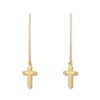 Cross Dangle Earrings 14K Yellow Gold