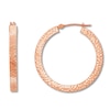 Thumbnail Image 0 of Textured Square Edge Hoop Earrings 14K Rose Gold