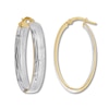 Thumbnail Image 0 of Oval Hoop Earrings 14K Two-Tone Gold