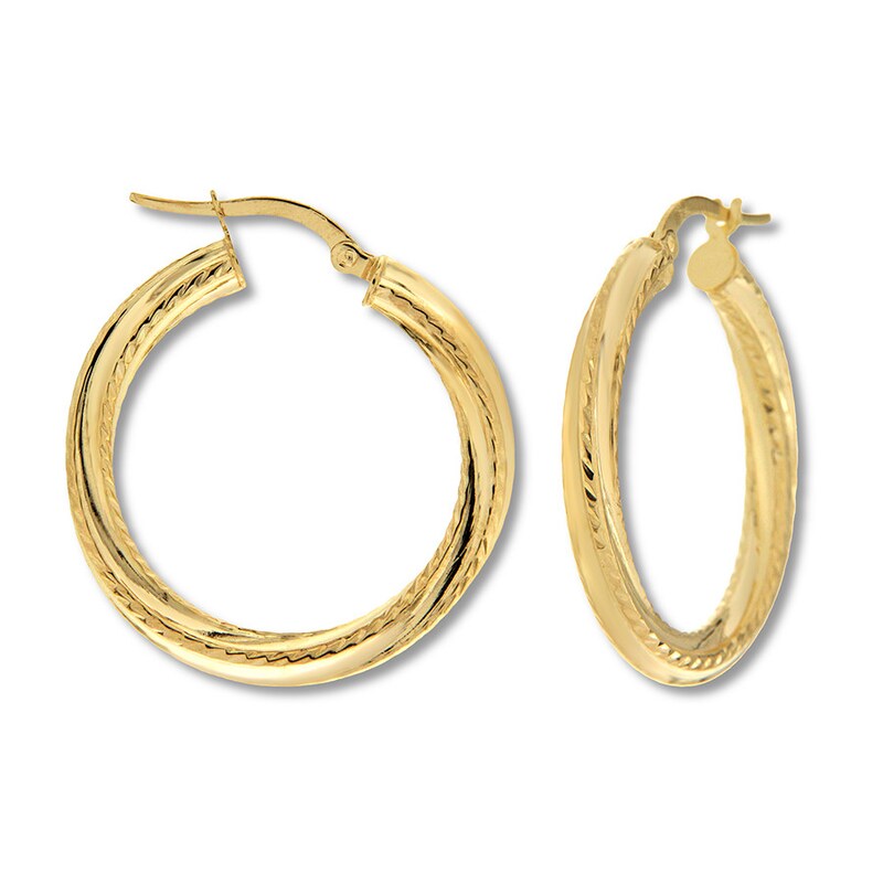 Twist Hoop Earrings 14K Yellow Gold