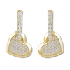 Thumbnail Image 0 of Diamond Heart Drop Earrings 1/2 carat tw Round 14K Yellow Gold