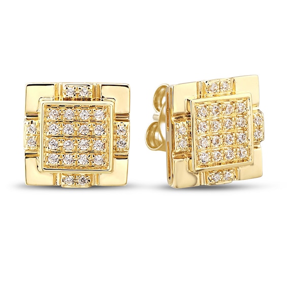 Men's Stud Earrings 1/4 ct tw Diamonds 10K Yellow Gold Jared